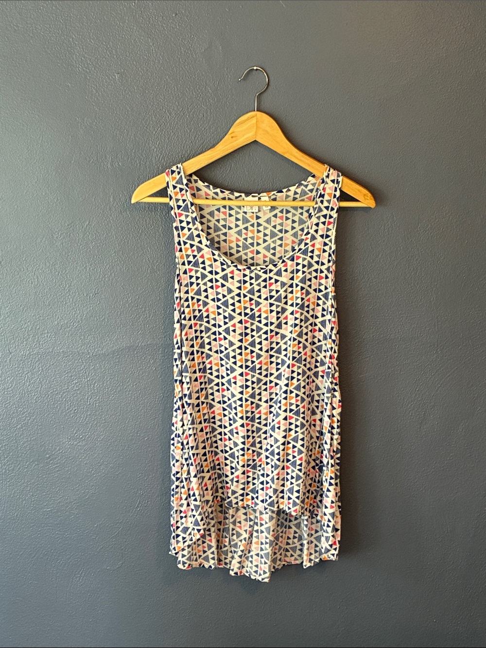 BP. Nordstrom Sleeveless Colorful Geometric Print Flowly High Low Tunic Medium